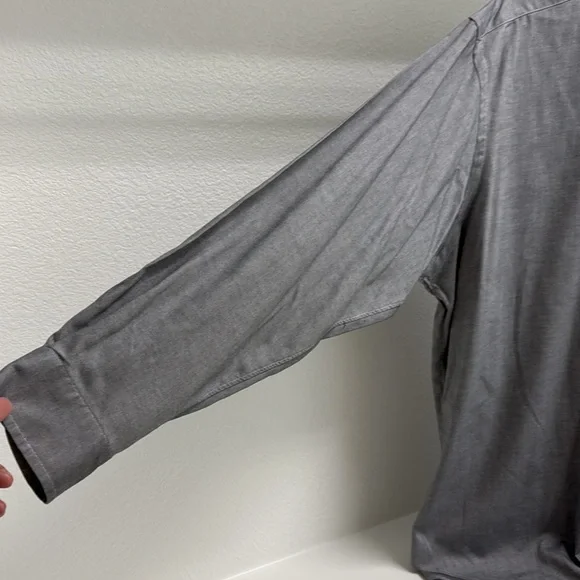 Ralph Lauren Golf Tilden 100% Cotton Men’s XL Long Sleeve Button Down Gray Shirt - Picture 5 of 11